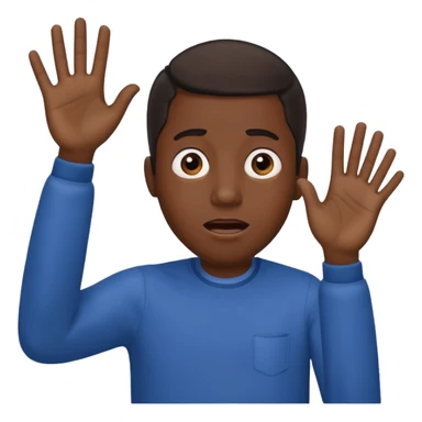 Black man Shocked face with waving hands sticker