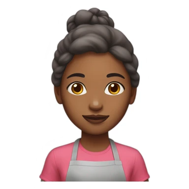 girl cooking light color skin sticker