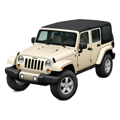 Light beige four door Jeep Wrangler sticker