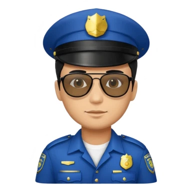 man police with hair style and hats and sun glasses black dress sticker