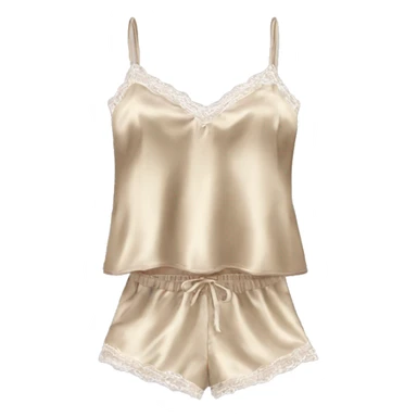 beige satin camisole pajam sticker