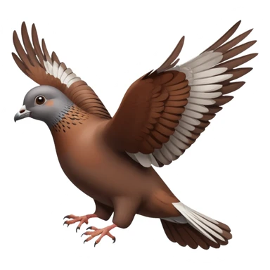 brown pigeon flying sticker