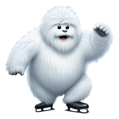 fat yeti ice skating  sticker