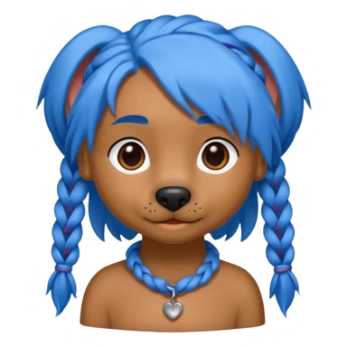 blue haired dog with braids sticker