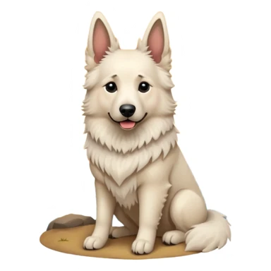 White belgian Shepard sit in A sunset   sticker