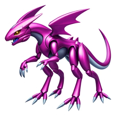 Shiny Exotic Colorful epic Miraidon-Genesect-Fakémon-hybrid-creature (full body)  sticker
