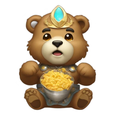 Hungry Heavenly bear of power sticker