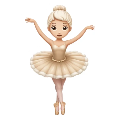A whimsical cappuccino coffee with milk foam shaped like a ballerina in a tutu dancing on top sticker