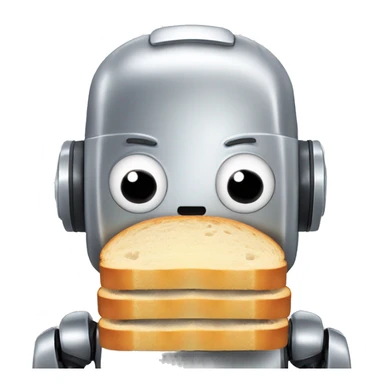 robot idiot sandwich (i.e. a robot face holding two slices of bread to its ears) sticker