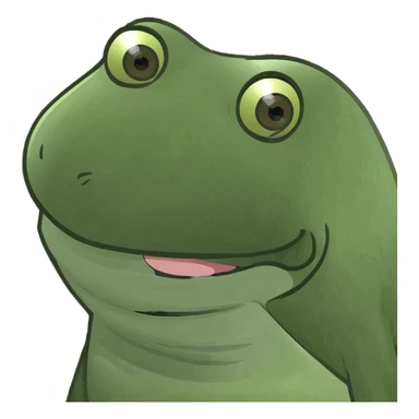 sun with rays, cheerful face, daylight emoji, green bufo frog meme style, no text sticker