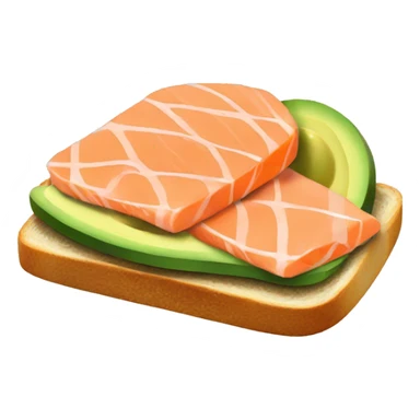toast with salmon and avocado sticker