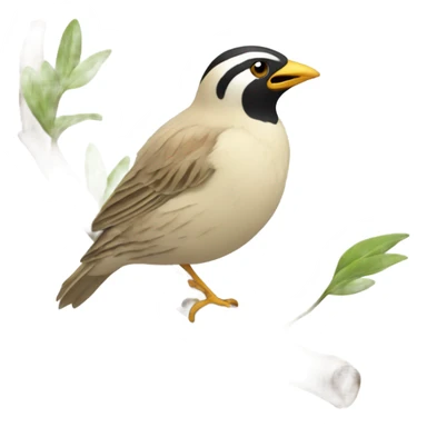 A lark sings while sitting on a branch sticker
