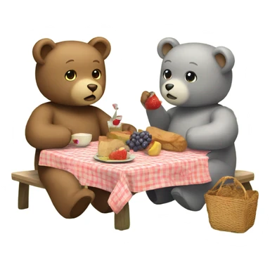 teddy bears having a picnic  sticker