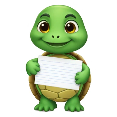 A cute little turtle with a task list asking people to join the party. sticker
