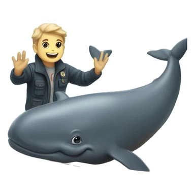 petting whales from a boat sticker