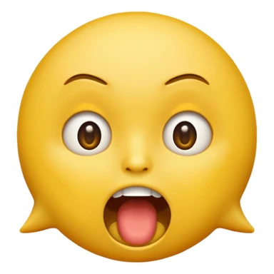 a face with a large opened mouth in emoji of whatsapp style (yellow), not humanized sticker
