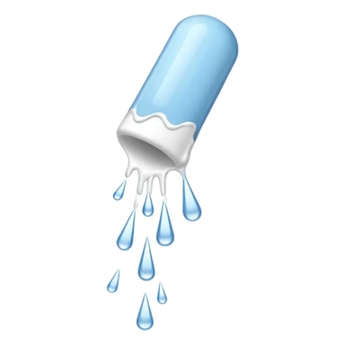 individual white glue white drops falling and dripping down out of a tube, all white sticker