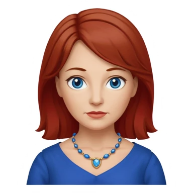 midle   aged female with Scottish red attire and dark blonde hair and blue eyes sticker