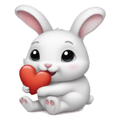 Bunny with a heart sticker