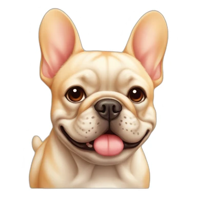 french bulldog dog old cheerful fat orange same color sticker