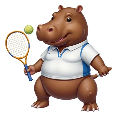 Hippopotame qui joue au tennis  sticker