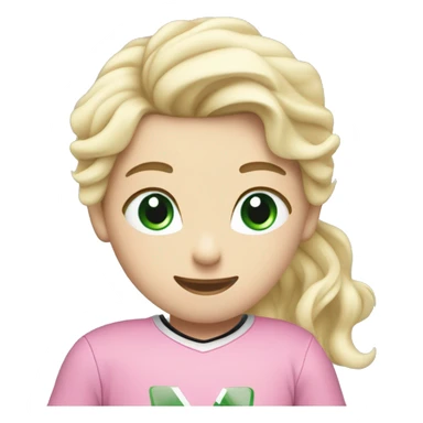 A hockey boy and a figure skating girl hugging the girl has blond hair and blue eyes the boy has black hair with green eyes the girl is wearing pink sticker