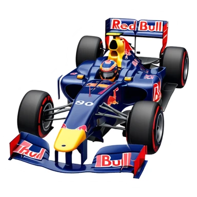 Um carro de fórmula 1 da rede Bull de 2010 com o número 5 no carro sticker