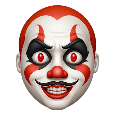 The simple Insane Clown Posse face makeup on a simple round emoji sticker
