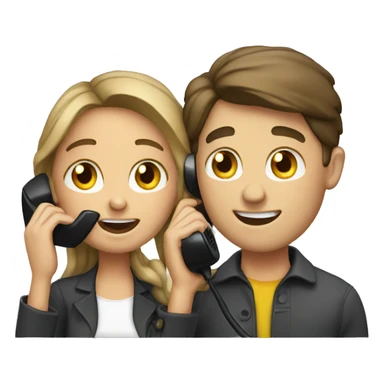 couple talking on the phone sticker
