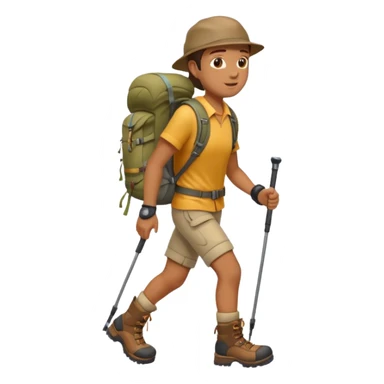 person hiking sticker
