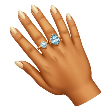Caramel right hand with diamond ring on rong finger sticker