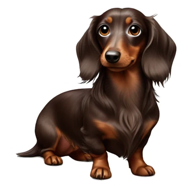 Chocolate dapple long haired dachshund sticker