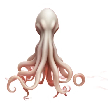 Squid rising from a red ocean sticker