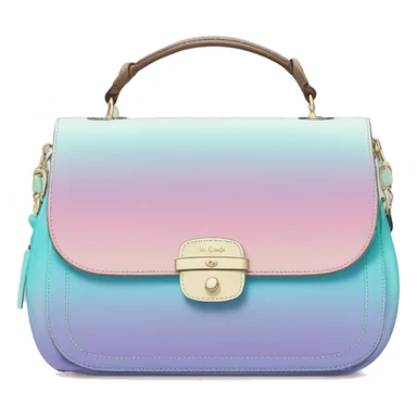 Realistic pastel ombre Kate Spade satchel purse Isolated.  sticker