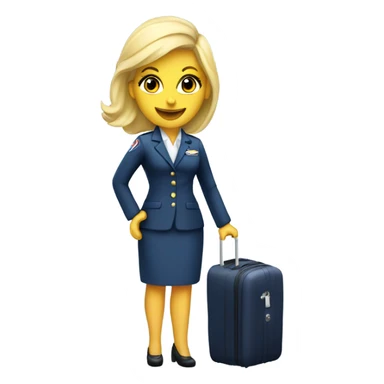  Blonde delta flight attendant with luggage  sticker