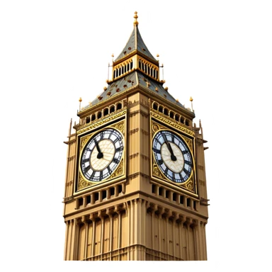 Cinematic Realistic Big Ben Landmark Emoji, showcasing the historic clock tower in exquisite detail rendered with dynamic lighting and rich textures that highlight its timeless grandeur. sticker