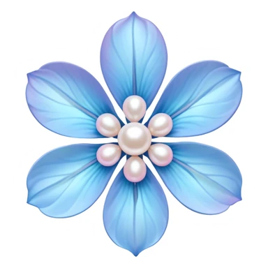 blue pastel sakura flower with a pearl border sticker