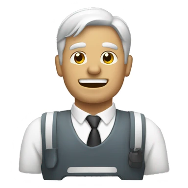 hombre mecánico saludando sticker