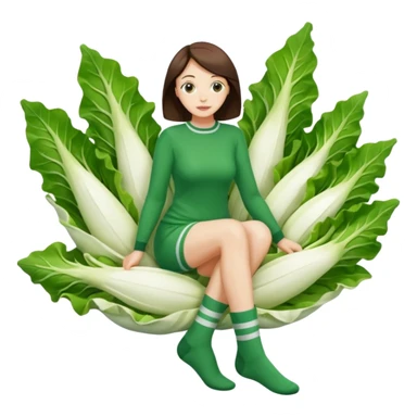  👩🏼 en chaussette, dans une endive géante, sticker