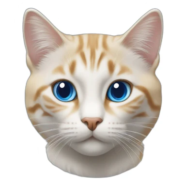 Un chat bleu avec un champion sticker