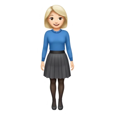 a fashionable middle aged woman, wearing skirt and tights  sticker