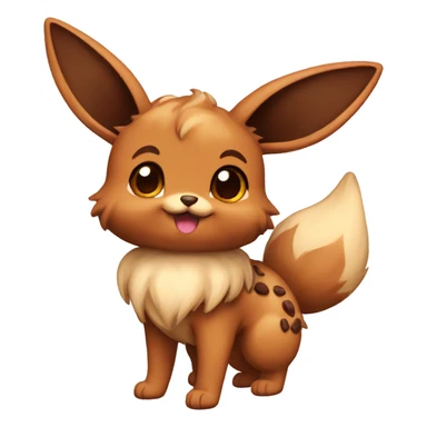 Brown Cookie-themed Eevee with chocolate chips patterns full body sticker