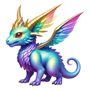 Epic divine legendary complex detailed iridescent gradients aesthetic-scenery-Fakémon-creature sticker