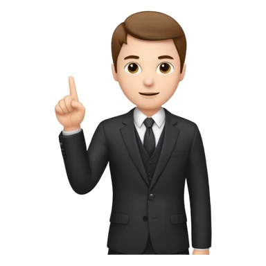 man pointing to the right sticker