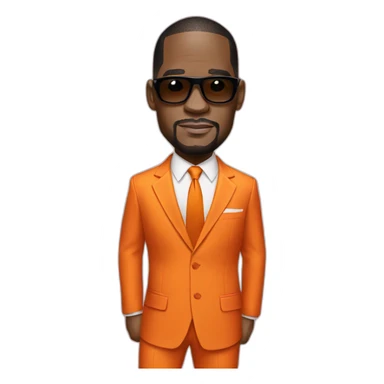 R kelly in a orange suit sticker