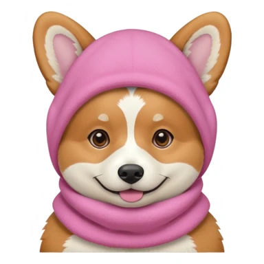 Corgie in Pink balaklava sticker
