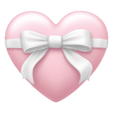 very light pink heart with a white swirly bow around it  sticker