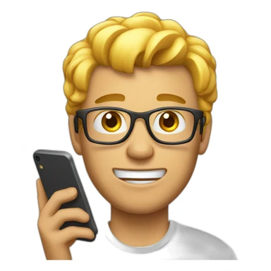 Man play games on his phone sticker