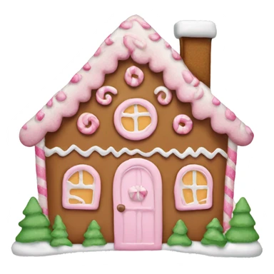 Light pink  gingerbread house sticker