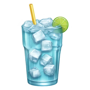 refreshing soda with ice cubes sticker